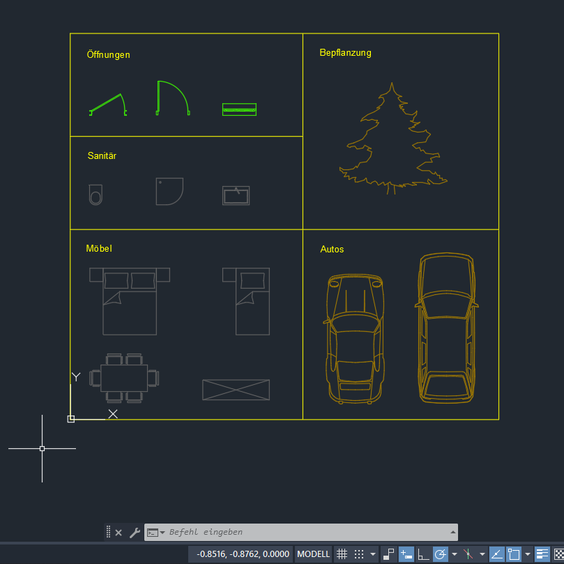 Einfache AutoCAD-Vorlage