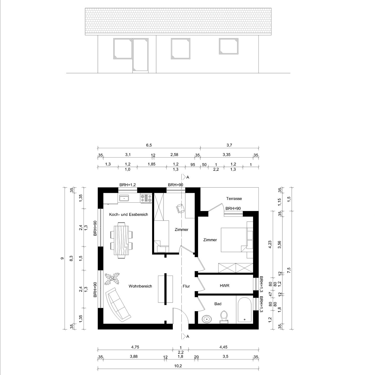 Einfaches Haus - AutoCAD DWG
